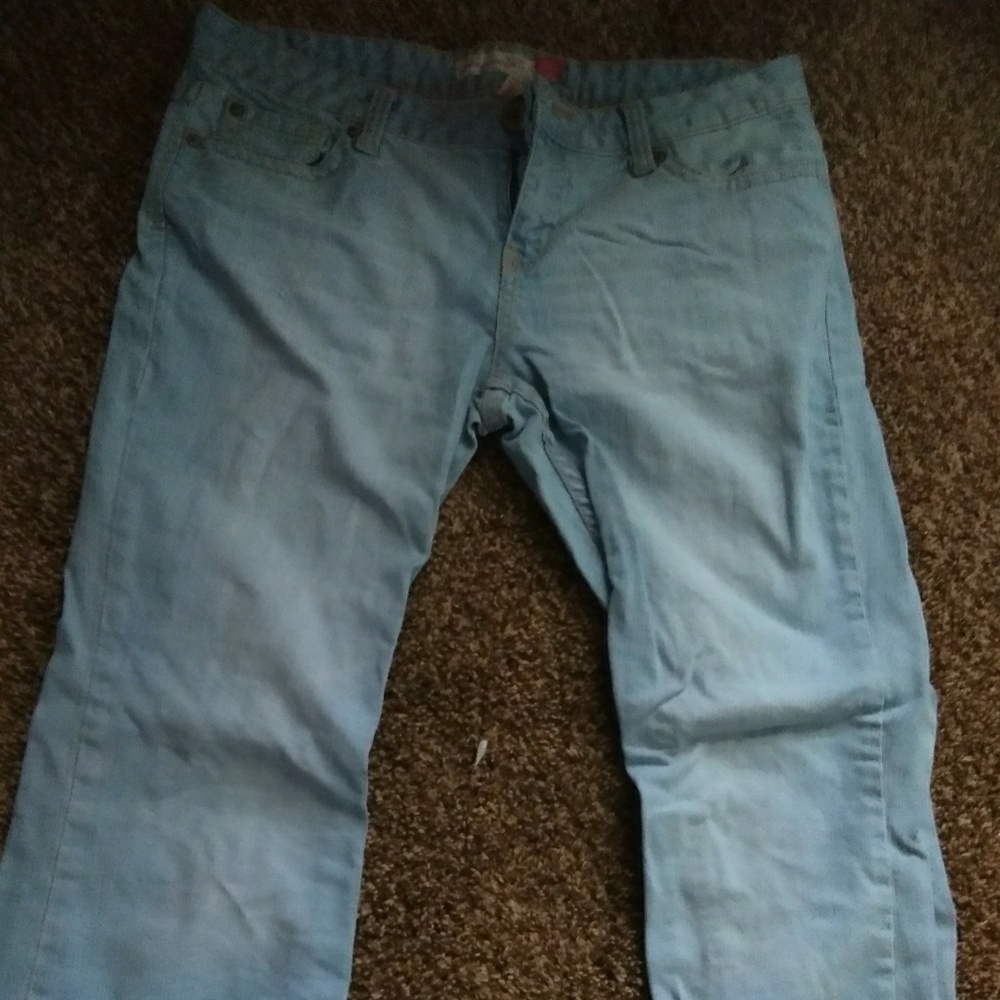 Light blue flare legs